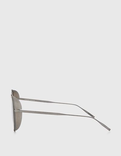 橡膠鏡框棕櫚樹印花鏡面飛行員太陽眼鏡