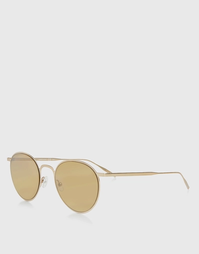 Mirrored Metal Round Frame Sunglasses
