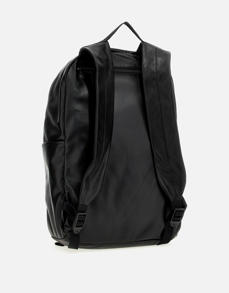 balenciaga black leather backpack Explorer Puff front zipped pocket Men's Le City Backpack in