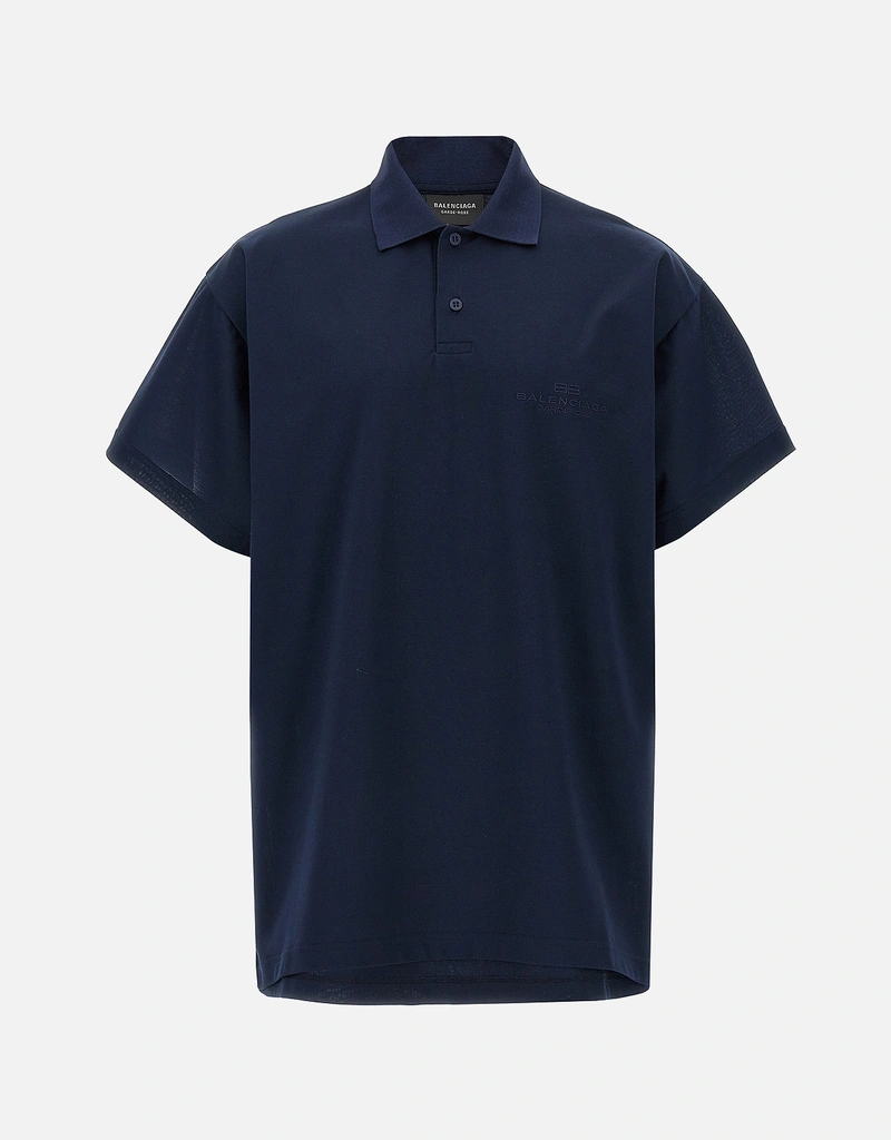 Balenciaga Men's Cotton Embroidery Polo Shirt () IFCHIC.COM