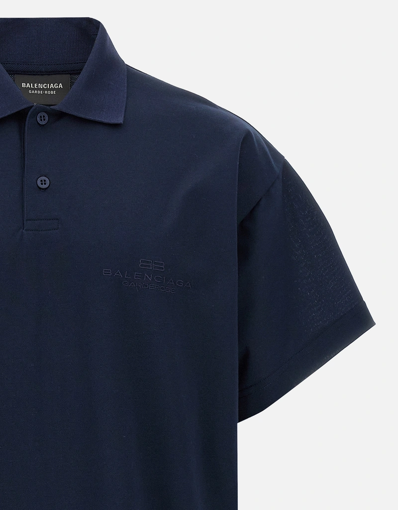 Balenciaga Men's Cotton Embroidery Polo Shirt () IFCHIC.COM