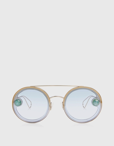 Balenciaga Unlimited Round Mirrored Sunglasses (Sunglasses,Round 