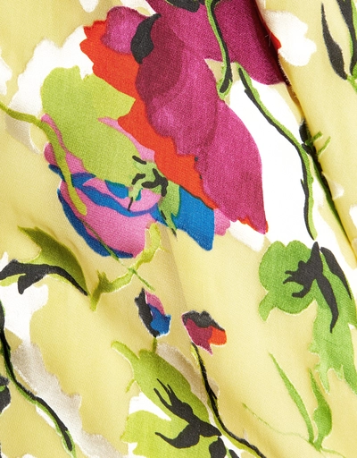 Freja Silk Asymmetric Floral Midi Skirt