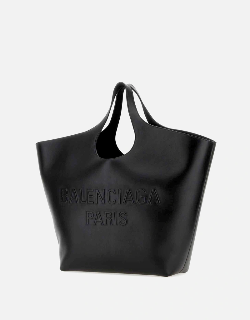 Balenciaga ブラックレザーラージメアリーケイトショッピングバッグ 
