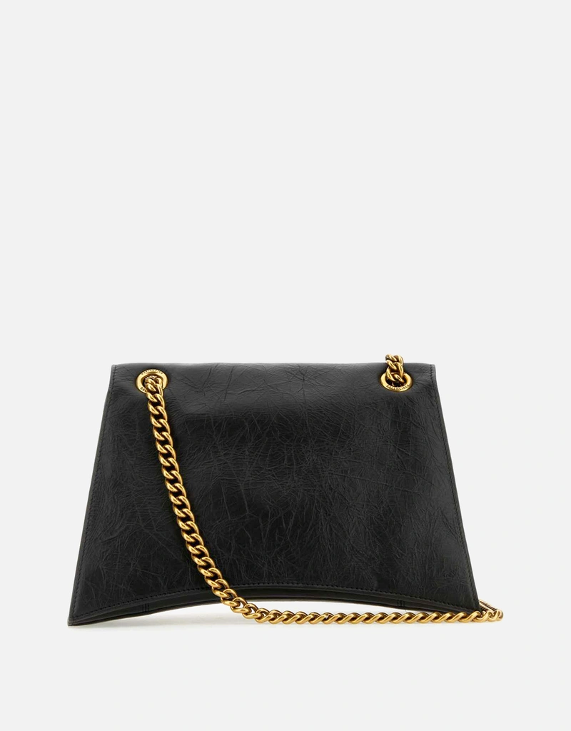 Balenciaga ブラックレザーミディアムクラッシュショルダーバッグ