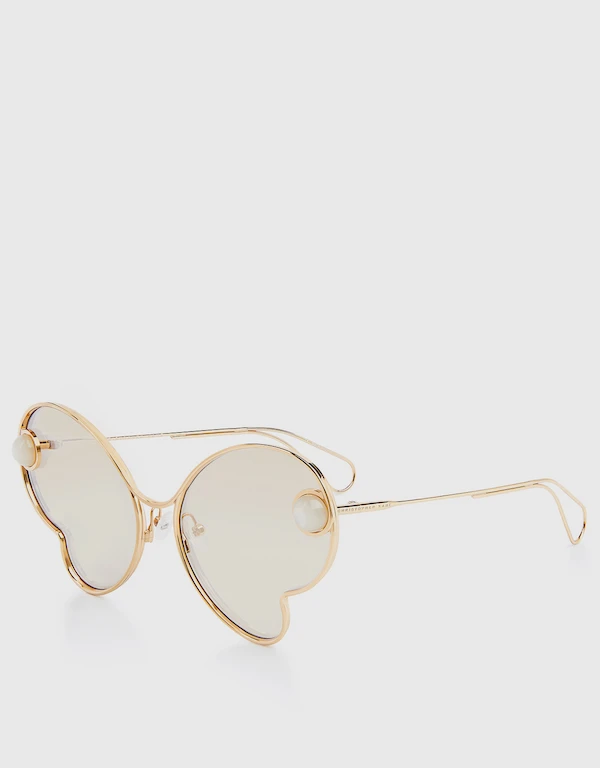 Christopher Kane Butterfly Frame Cat-eye Mirrored Sunglasses