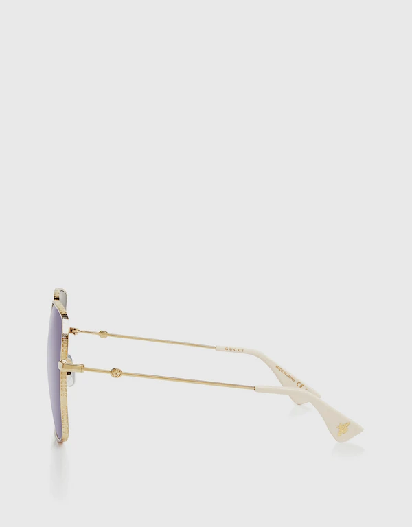 Mirrored Metal Square Frame Sunglasses