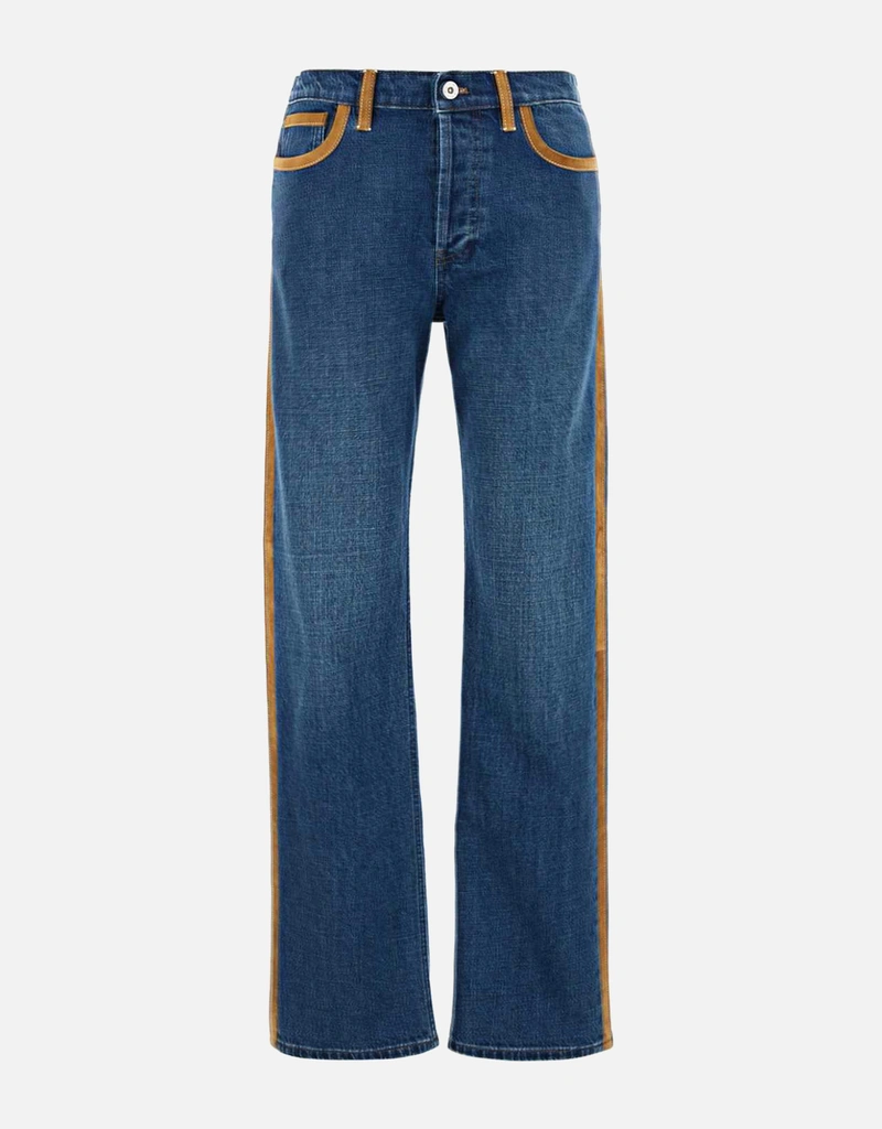 Miu Miu Denim And leather Jeans () IFCHIC.COM