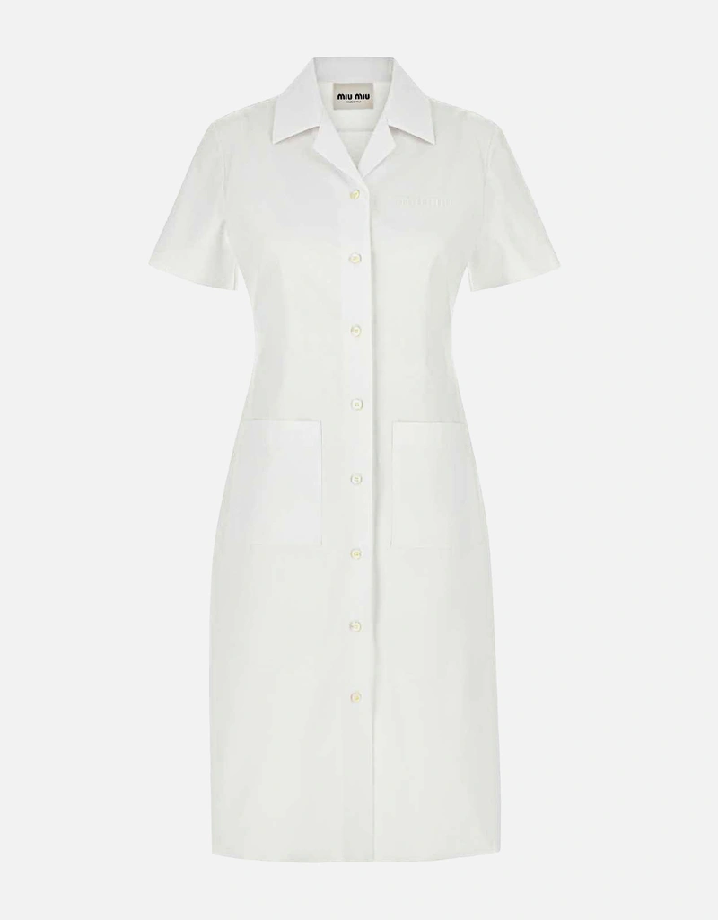 white christmas dresses Donna Karan Women's Cotton-Sateen Floral Midi Shirt Dress in Black main image 1