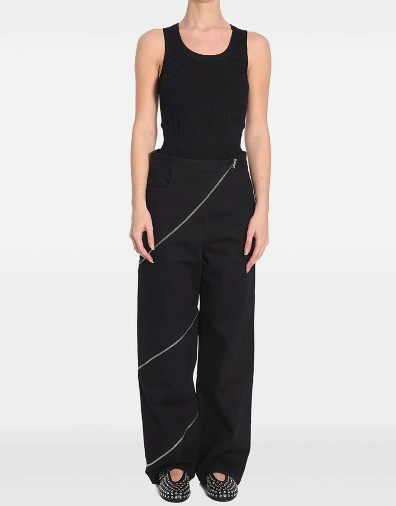 ALAÏA ブラック リブ編み ボディスーツ ALAÏA 無袖リブ編みボディスーツ (トップス,ジャンプスーツ) IFCHIC.COM