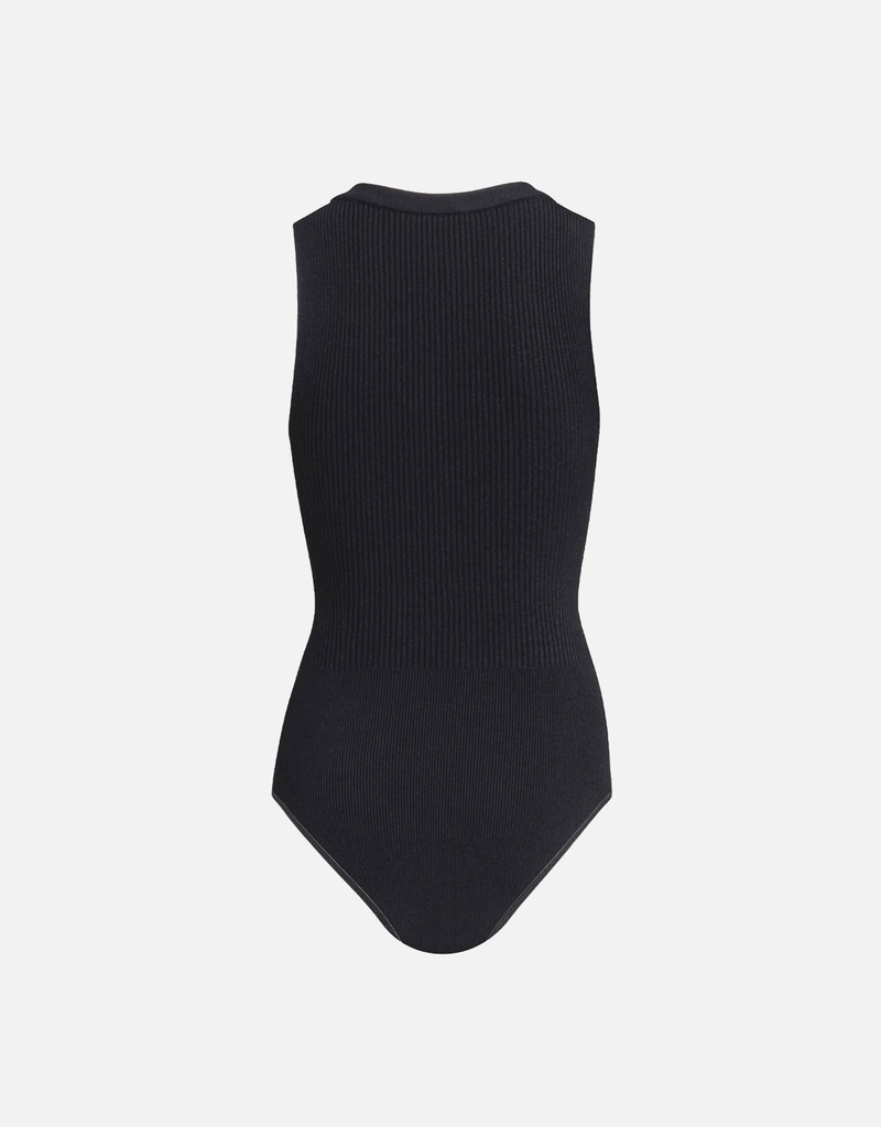 ALAÏA 無袖リブ編みボディスーツ (トップス,ジャンプスーツ) IFCHIC.COM