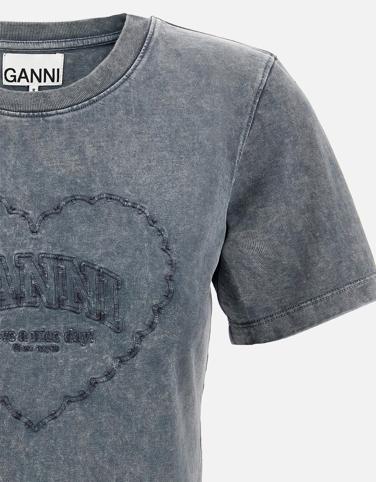 Ganni ロゴオーガニックコットンウォッシュTシャツ (トップス,Tシャツ