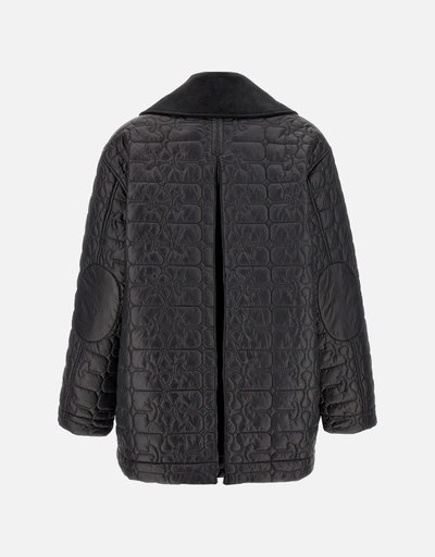 ganni ジャケット Black Black Bonded Crepe Mix Jacket | GANNI US