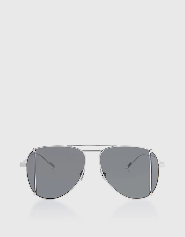 Saint Laurent Cutout Lens Aviator Sunglasses