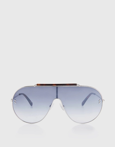 Gradient Lens Metal Aviator Sunglasses