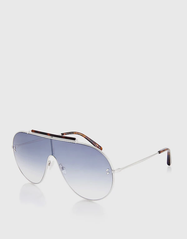 Stella McCartney Gradient Lens Metal Aviator Sunglasses