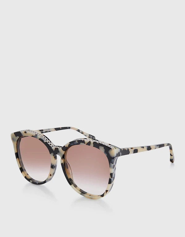 Stella McCartney Gradient Lens Tortoise Square Sunglasses