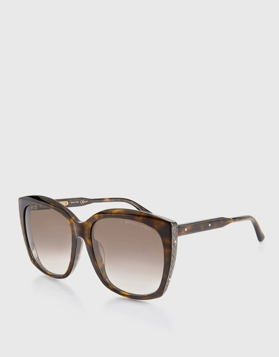 Gradient Lens Tortoise Square Sunglasses