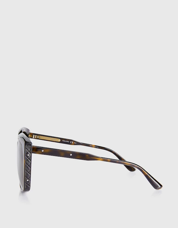 Bottega Veneta Gradient Lens Tortoise Square Sunglasses