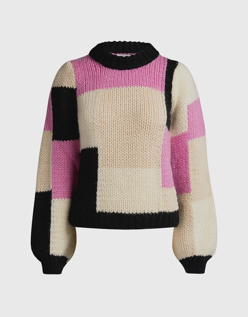 ganni hand knit wool pullover