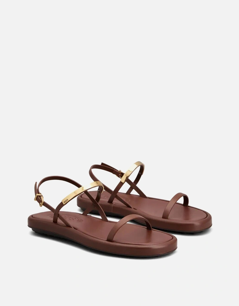 Tod's カーフスキンレザー アンクルストラップサンダル (サンダル