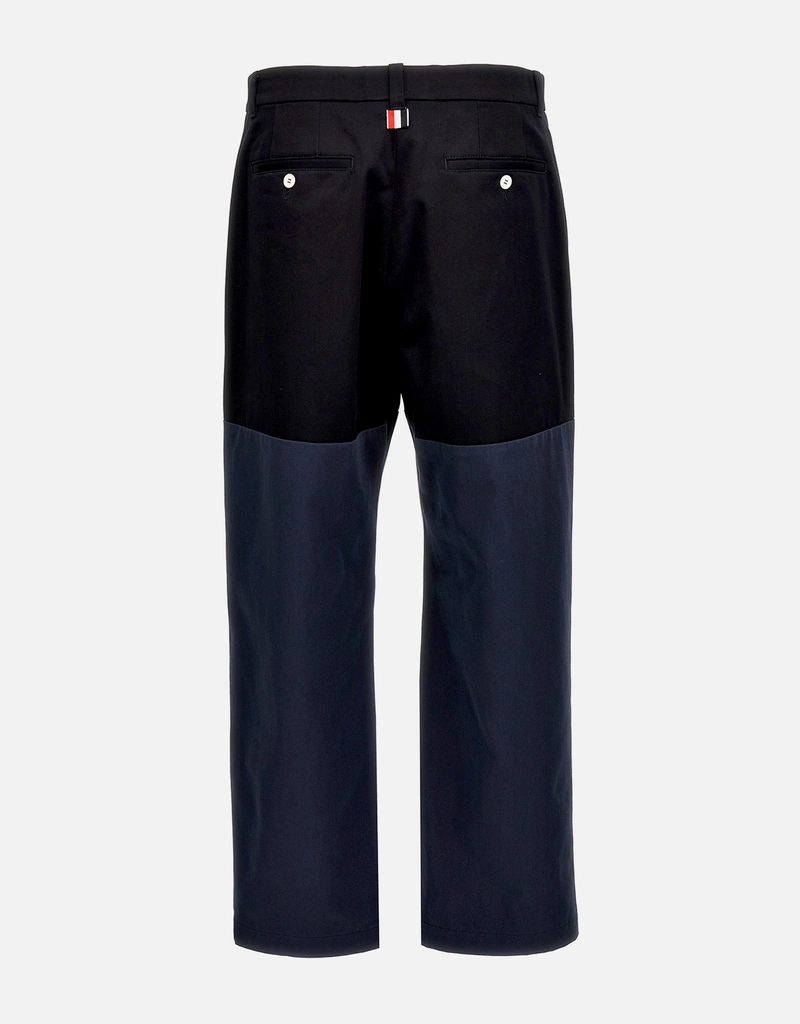 Thom Browne メンズ コットン パネルド ストレートレッグ パンツ
