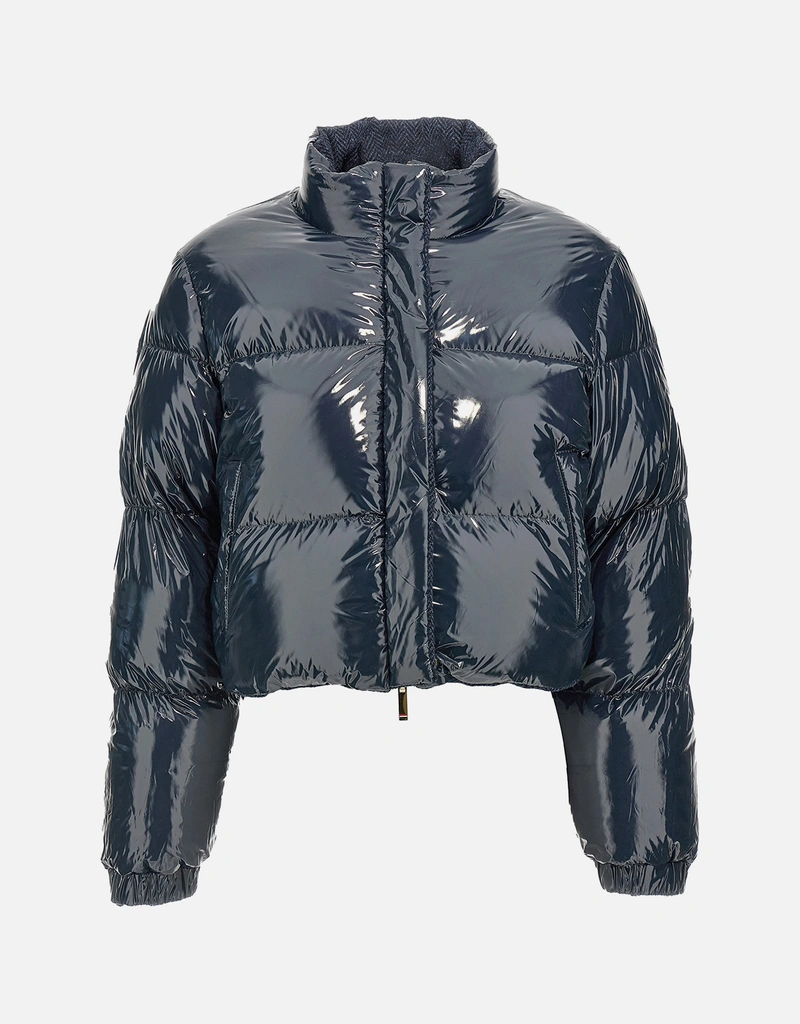 Thom Browne Herringbone Reversible Wool and Shiny Nylon Down