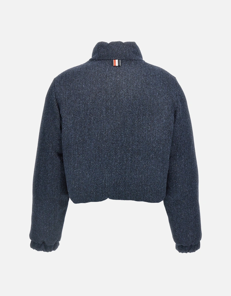 Thom Browne ヘリンボーン リバーシブル ウール＆シャイニーナイロン