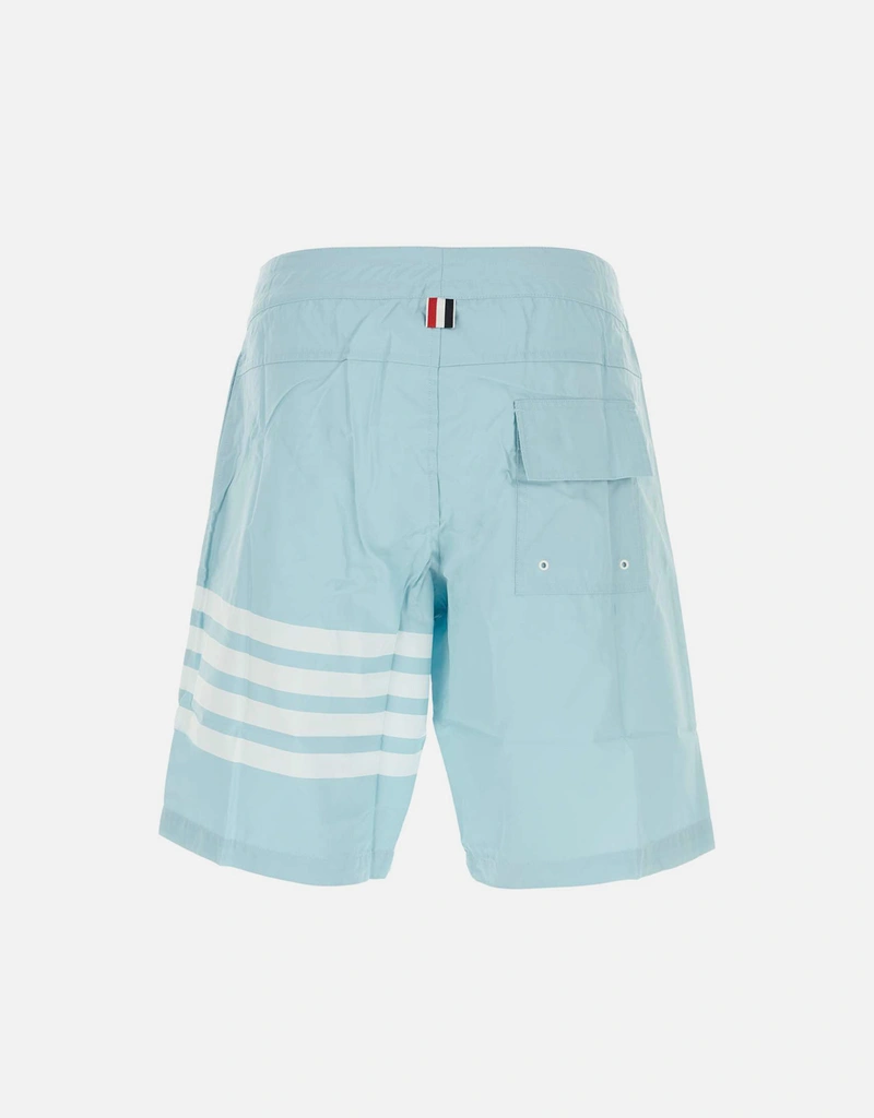 Thom Browne メンズライトブルーナイロンブレンドスイミングショーツ