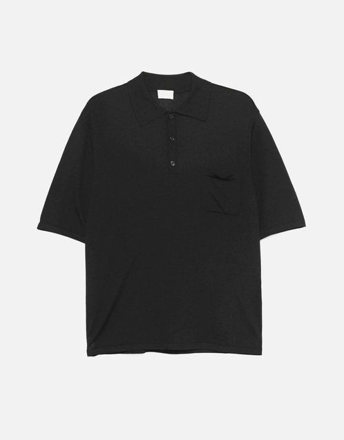 SAINT LAURENT 黒 ポロシャツ 星と月刺繍 サンローラン Saint Laurent