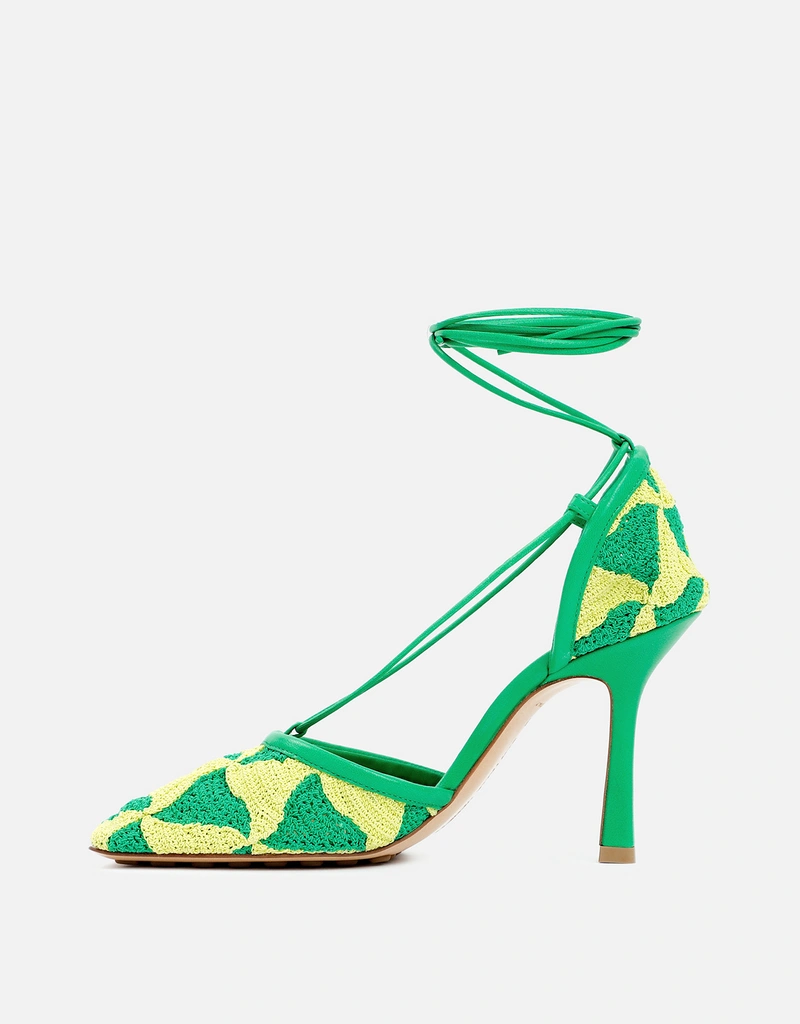 Bottega Veneta Stretch Crochet High-Heeled Sandals (All New In