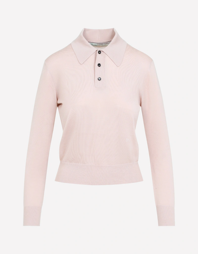 Bottega Veneta Cashmere Long Sleeveed Polo Shirt () IFCHIC.COM