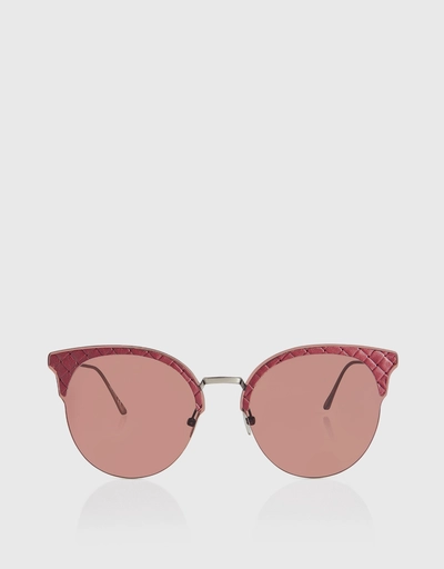 Embossed Leather frame Cat-eye Sunglasses