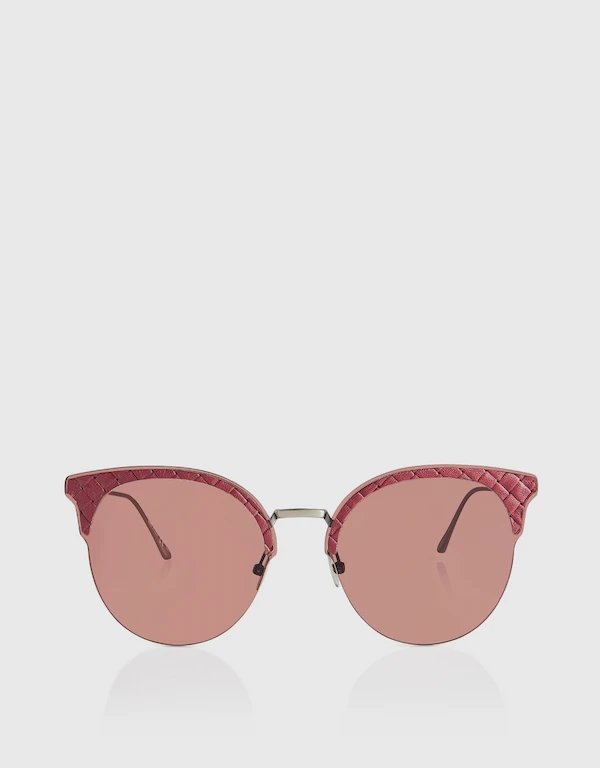 Bottega Veneta Embossed Leather frame Cat-eye Sunglasses
