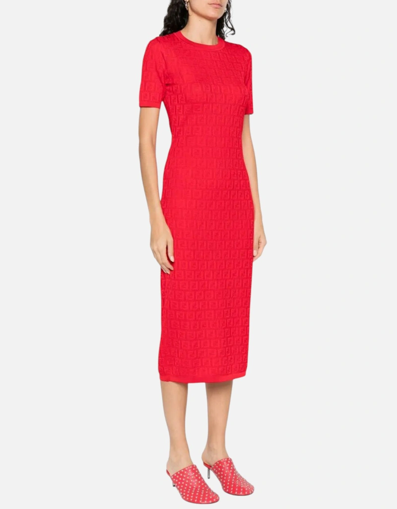 Dress Vestido Midi Fendi Fendi Dress Beige Womens Fendi