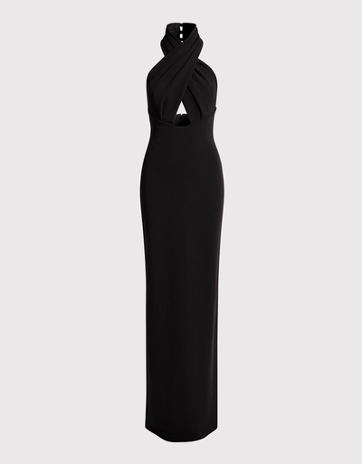 Leora 鏤空繞頸式長洋裝