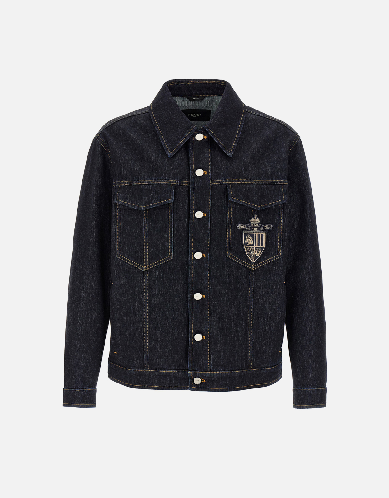 FENDI Fendi Men's Fendi Crest Cotton Denim Jacket - IT 48　フェンディ メンズ フェンディ クレスト コットン デニム ジャケット - IT 48