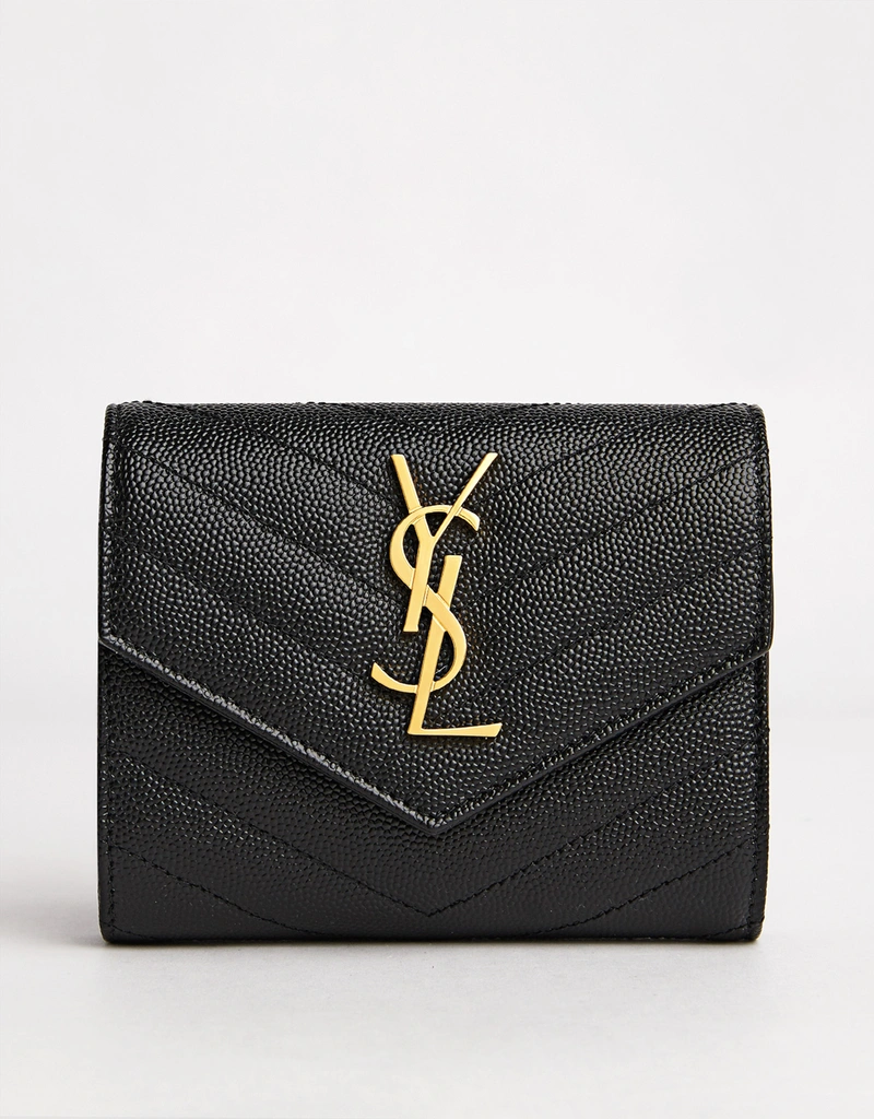 Saint Laurent カセンドルマトラッセグレインカーフスキンレザートリ