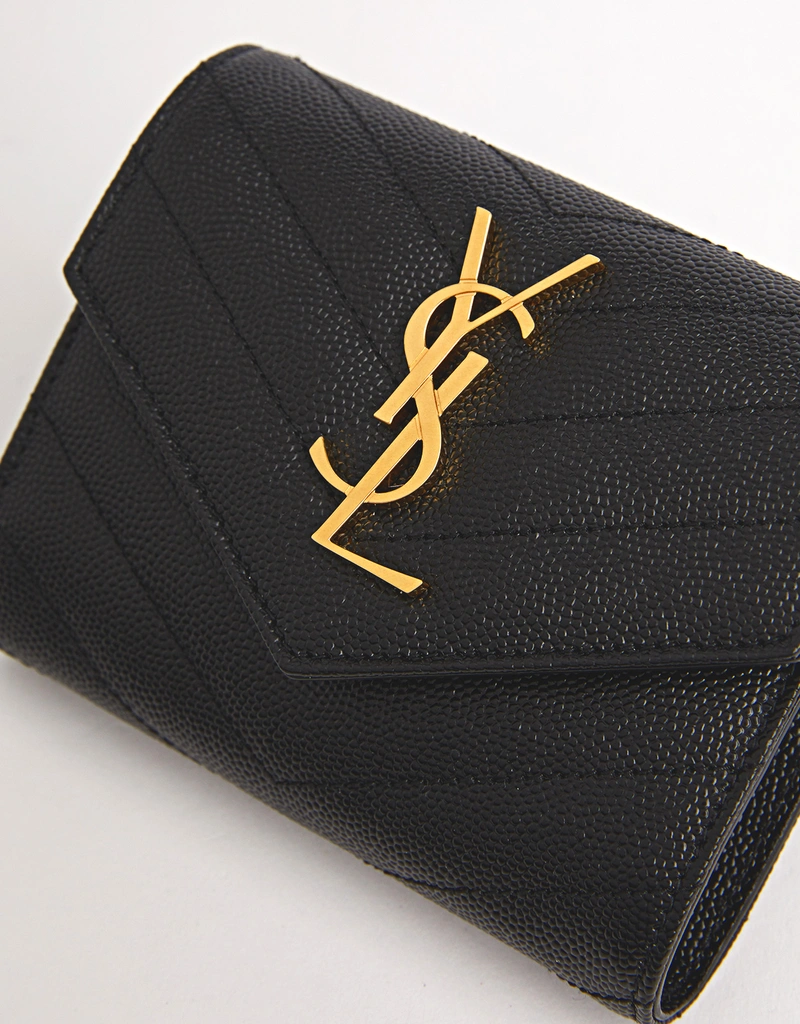 Saint Laurent カセンドルマトラッセグレインカーフスキンレザートリ