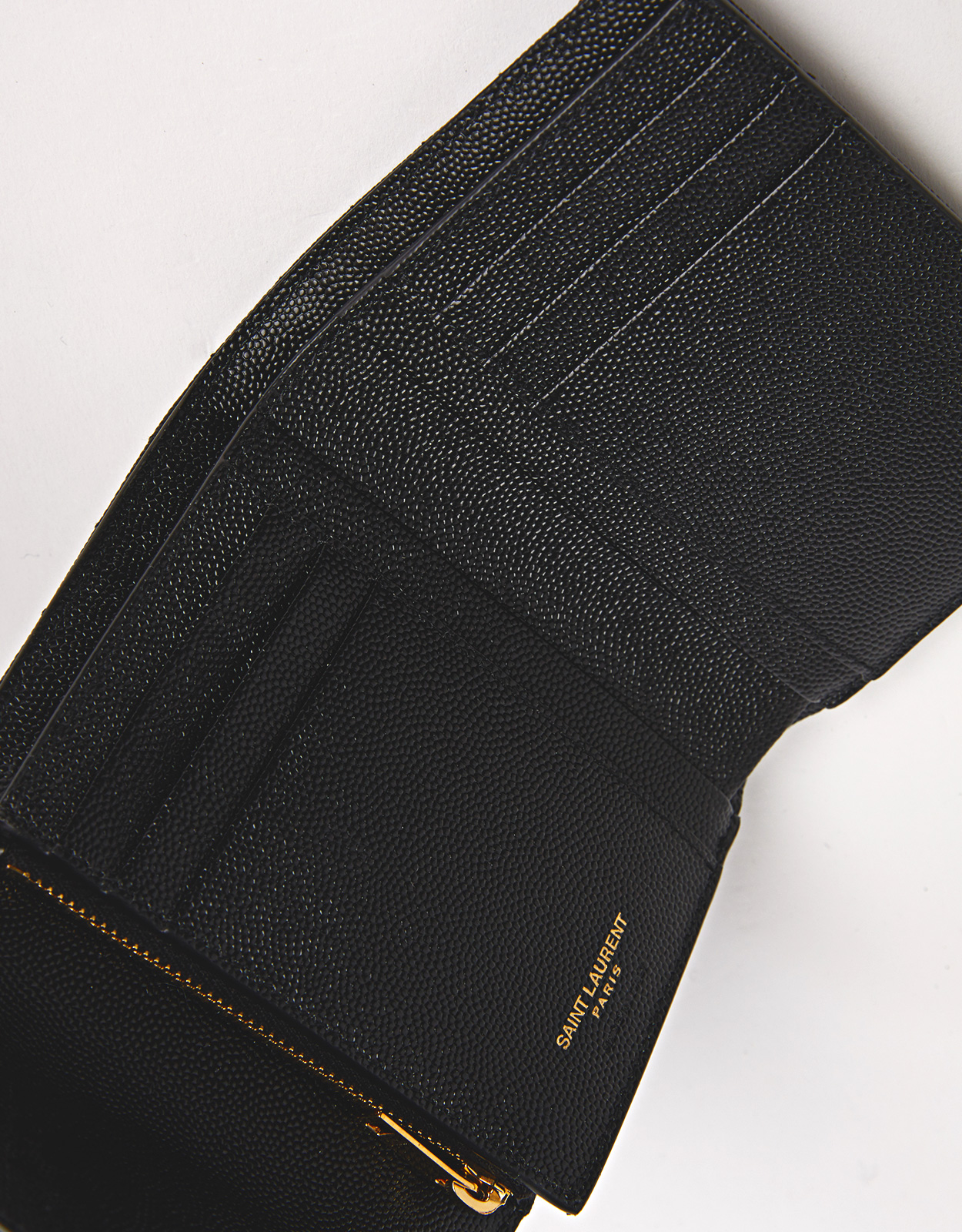 Saint Laurent カセンドルマトラッセグレインカーフスキンレザートリ