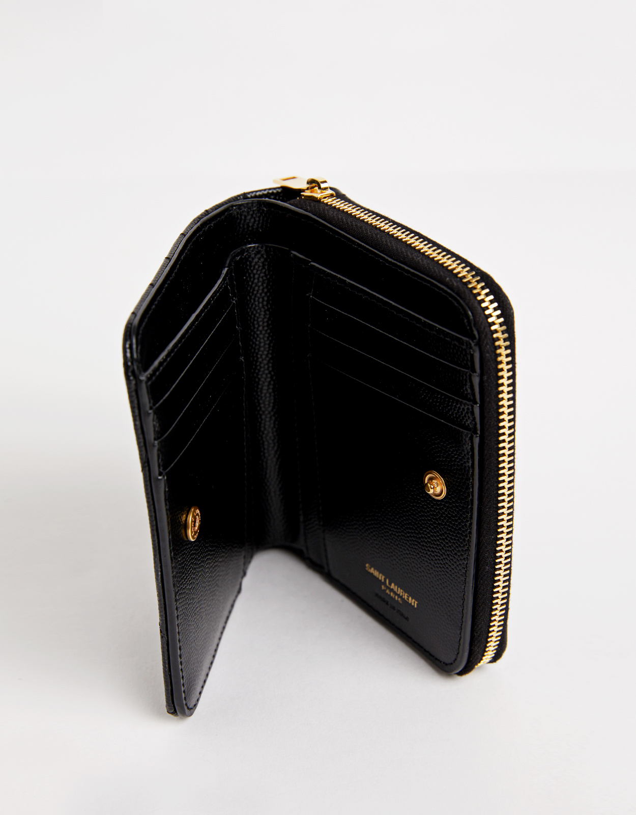 Saint Laurent Cassandre Matelasse Calfskin Zip Around Wallet