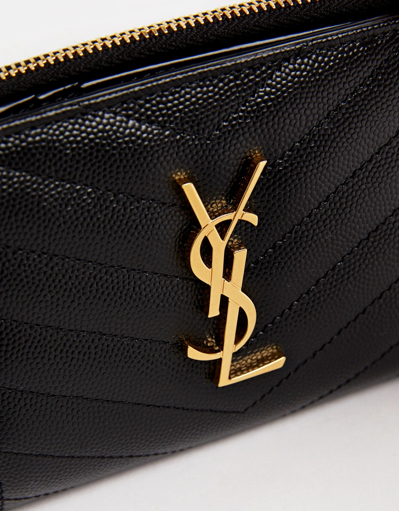 Saint Laurent Cassandre Matelasse Calfskin Zip Around Wallet