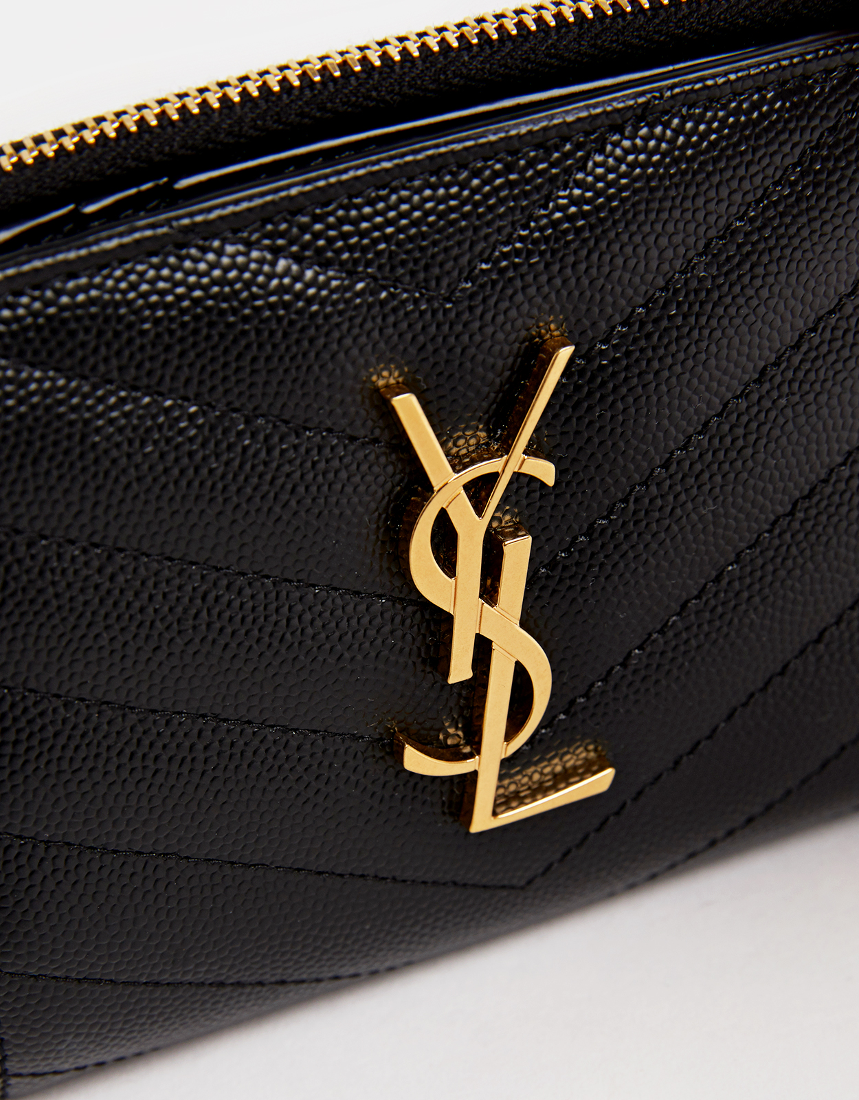 Saint Laurent Cassandre Matelasse Calfskin Zip Around Wallet