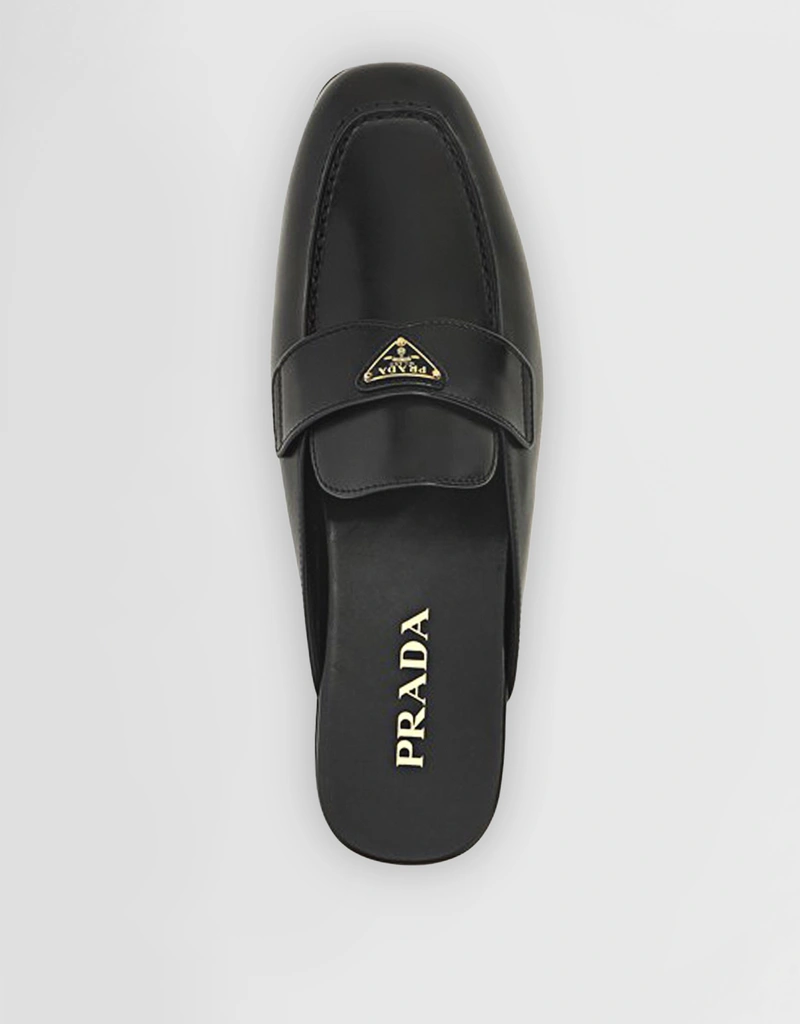 Prada Logo Calfskin Leather ミュール (ミュール) IFCHIC.COM