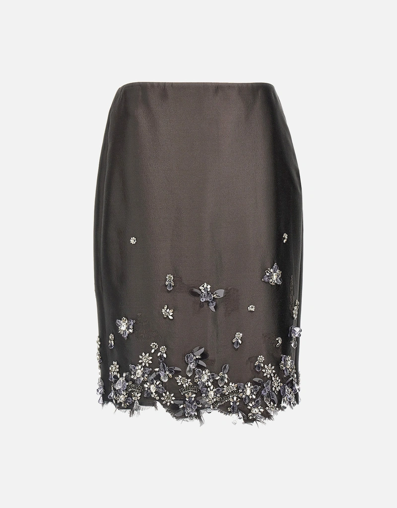 Prada シルクとウールのジュエルスカート () IFCHIC.COM