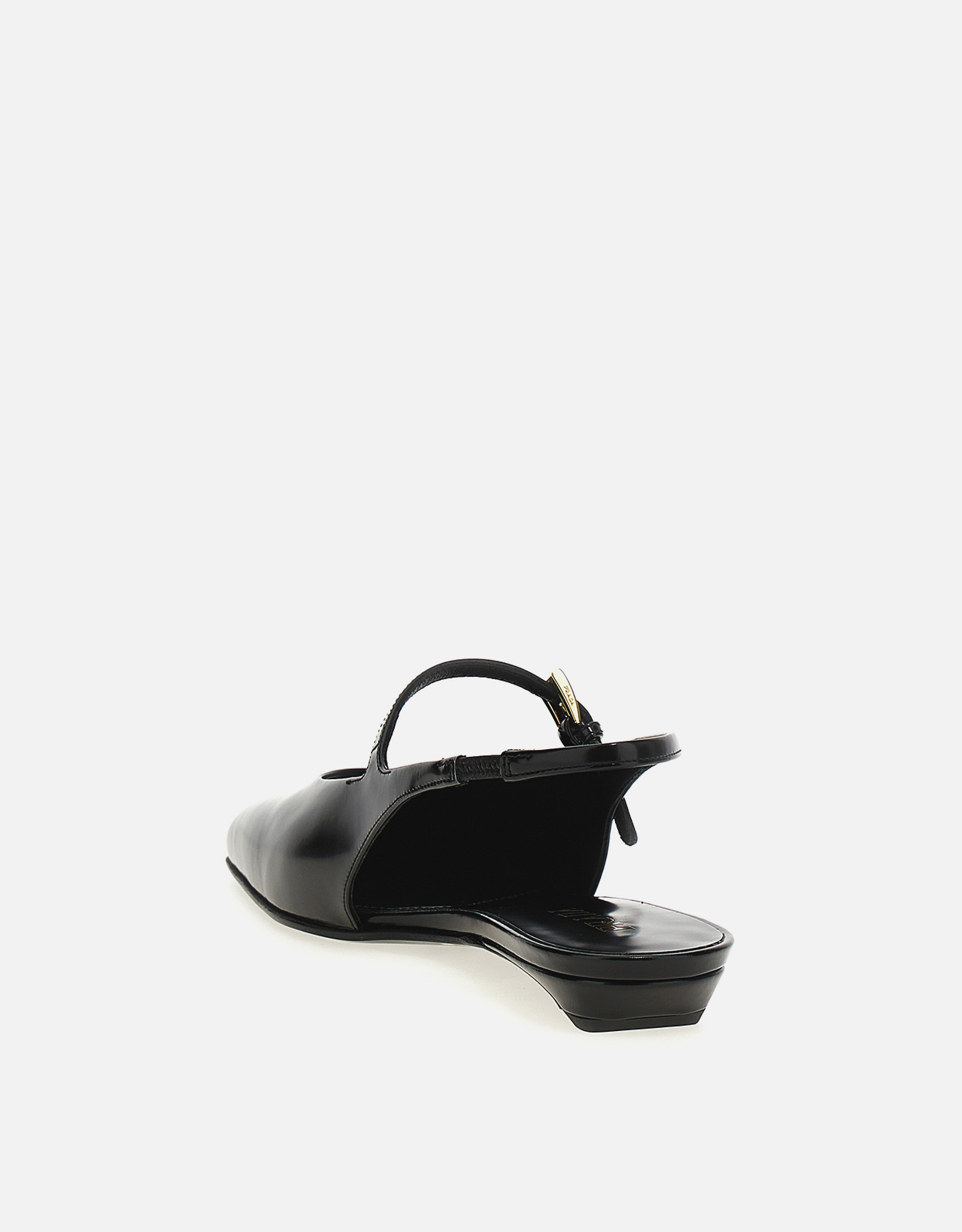 Prada エナメルカーフレザー スリングバックフラットシューズ