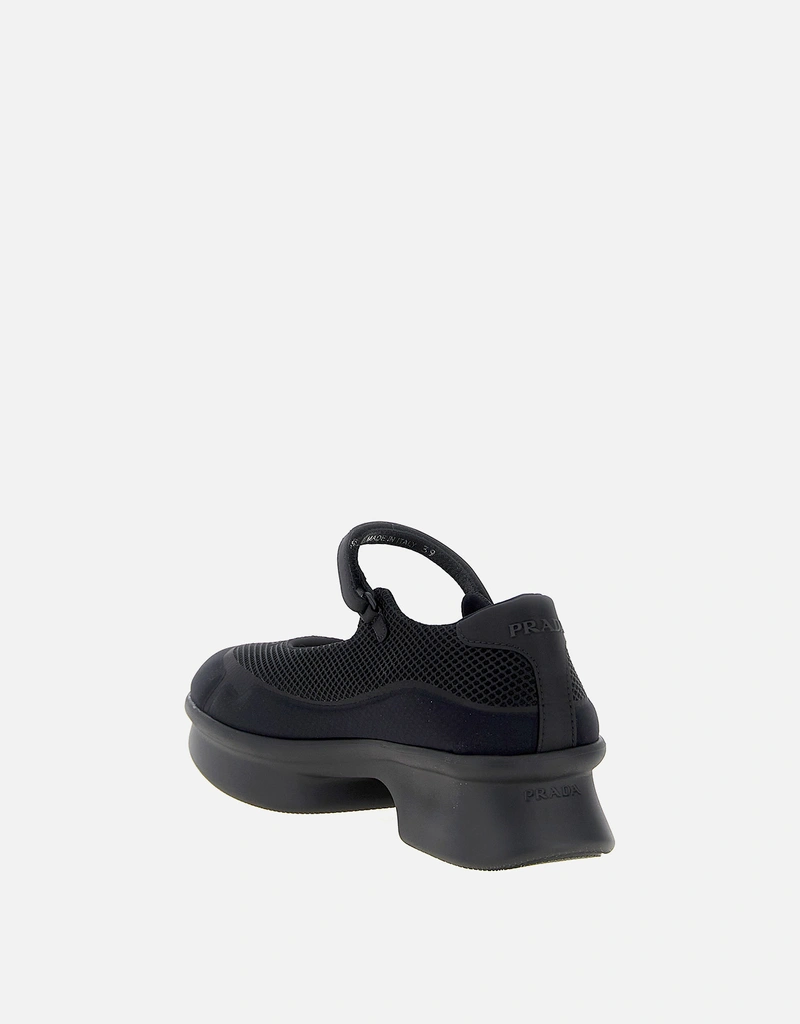 Prada ロゴ入りメッシュバレエフラットシューズ () IFCHIC.COM