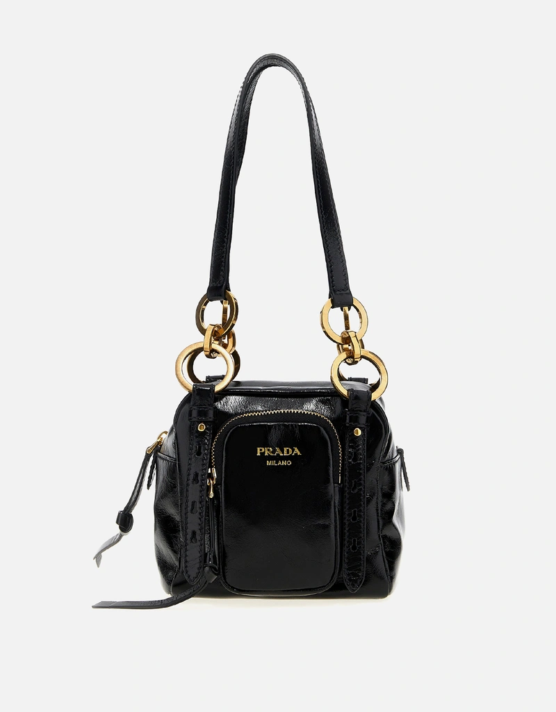 Prada ダングル カーフスキンレザーハンドルバッグ () IFCHIC.COM