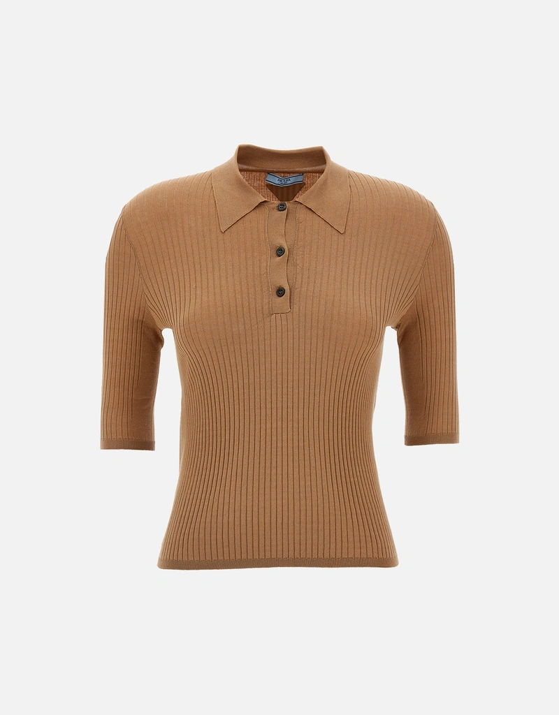 Prada コットンニットポロシャツ (トップス) IFCHIC.COM