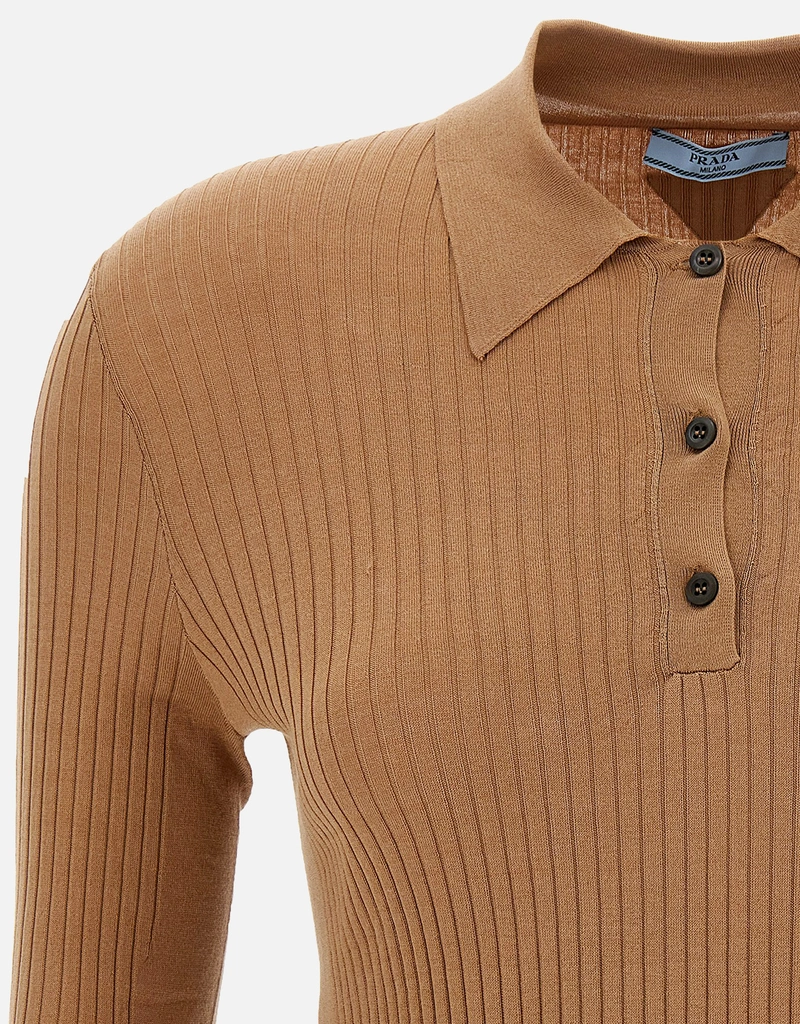 Prada コットンニットポロシャツ (トップス) IFCHIC.COM